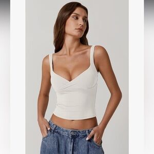 Brown Cute V Neck Top